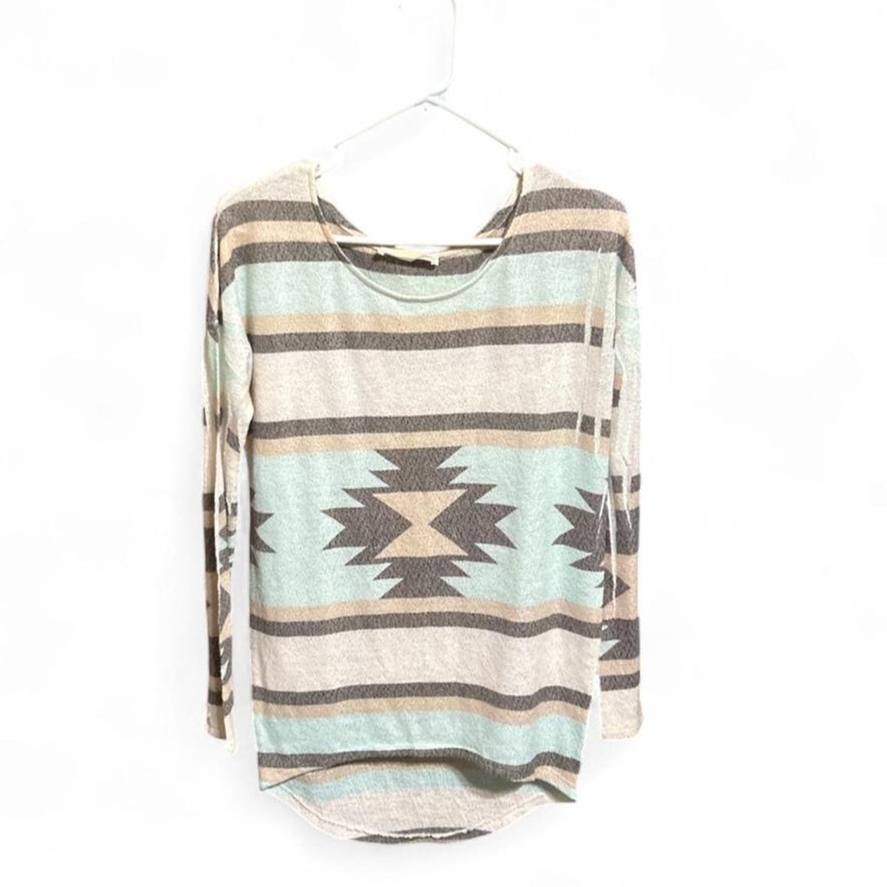 Enti Glamour Southwestern/Aztec print long-sleeve top - Multi color - Large